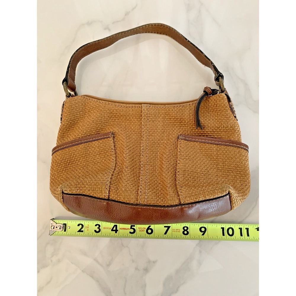 Fossil Genuine Classic 1954 Shoulder Bag Purse Brown Woven Hobo Striped Lining! - Picture 5 of 8